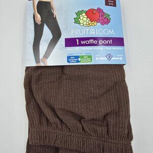 Fruit of the Loom Women's Chestnut Waffle Pant Thermal Super Soft Size Small